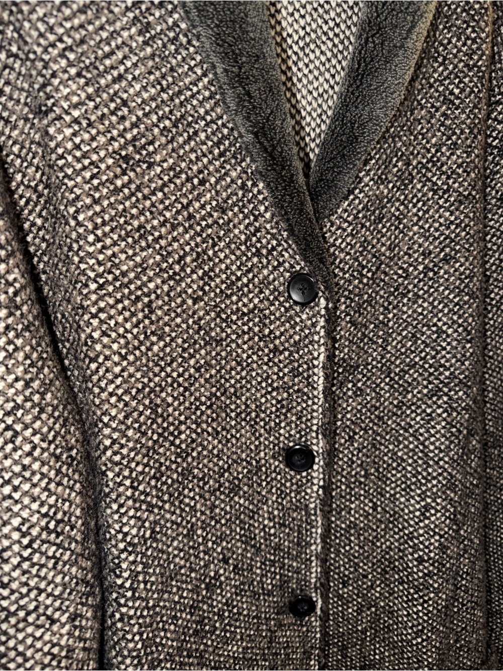 J. Jill XL Marled Knit Shawl Collar Cardigan Sweater Coat Gray Black Cozy - Picture 5 of 10